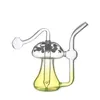 Mais novo Forma de Cogumelo Mini Bong Tubo de Água Hookah Colorido Sólido Brilho Luminoso no Escuro Dab Rig Bongs Tubos com 10mm Masculino Joint Oil Burner Banger Nail