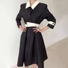 Damen-Grabenmäntel SuperAen Korea Chic Herbst und Winter Nische Retro Revers einreihiger Riemen langer Mantel für Frau