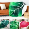 毛布温かいふわふわの大人の毛布スーパーソフトジャイアントリーフベッドソファソファグロリオサム植物の家の装飾