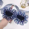 Óculos de sol moda rendas mulheres bola festa óculos de sol tendências femininas punk uma peça máscaras óculos uv400