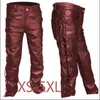 Men's Pants Mens Pants Lace Up Leather Pants Motorcycle Punk Black Pants for Men Fashion Winter Big and Tall Mens Clothing Pantalon Homme Trousers 230906L2402