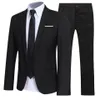 Men's Suits Blazers Trend Suit Two-piece Male British Gentleman Hair Stylist Groom Wedding Dress Formal Dress Mens Blazer Wed2267