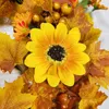 Autres fournitures de fête d'événement Décoration de couronne d'Halloween pour porte d'entrée 45 cm Crâne gothique Tournesol épissé Guirlande Festival de récolte Fête d'horreur DIY Décor 230905