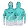 Autres articles de sport HUK Chemise de pêche UPF 50 Couvre-visage à capuche Vêtements de pêche Protection UV solaire Sweat à capuche à manches longues Masque facial pour hommes Camisa De Pesca 230905