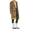 Gabardina de mujer Abrigos cortavientos 2023 otoño moda coreana abrigo de empalme asimétrico estampado de leopardo chaqueta de algodón puro