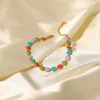 Bracelets de charme Grier 18 carats plaqué or bracelet bijoux en acier inoxydable couleur circulaire huile goutte ouverture bracelets pour dame mode cadeaux quotidiens