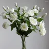 Kwiaty dekoracyjne 3 szt. Platycodon grandiflorum sztuczny kwiat ślub 58 cm PVC luksusowy balonflower domowy wazon aranżuj