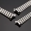 Titta på band 13 17 20mm rostfritt stålklockor för Rolex Titta för ostron Perpetual Armband Curved End Rem Män ersättning Arvband 230905