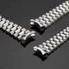 Horlogebanden 13 17 20 mm roestvrijstalen horlogeband voor Rolex horloge voor Oyster eeuwigdurende armband gebogen eindband heren vervangende polsband 230905