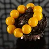 Bracelet en Jade à l'huile de poulet naturelle jaune sculpté à la main, perle ronde de 20mm, bijoux Boutique, cadeau pour hommes et femmes