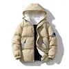 Casacos masculinos com capuz jaqueta de inverno parkas à prova de vento quente algodão engrossar casacos casal outerwear masculino