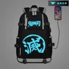 Backpacks Anime Demon Slayer Luminous Backpack Student School Shoulder Bag Youth Outdoor Travel Backpack with Data Cable Fashion Gifts 230905