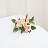 Decorative Flowers 20CM Simulation Rose Garland Candlestick Artificial Wreath For Candle Holder Window Props Home Party Wedding Table