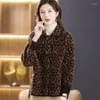 Women's Fur 2023 Winter Women Imitation Mink Velvet Coat Leopard Print Warm Soft Fleece Overcoat Turn Down Collar Single Breasted Outerwear