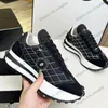 Womens Designer Sneakers Dress Shoe Lace-Up Quilted Texture Hardware Matelasse Platform Heels Leisure Shoe Ladies Rubber Sole Classic Denim Black Sports Shoe