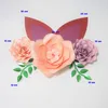 Fiori decorativi Fai da te Carta gigante Artificiale Rose Fleurs Artificielles Sfondo 3 pezzi 2 Lascia orecchie Matrimonio Nursery Deco con video