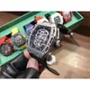 Richarsmilles zegarek luksusowe zegarki Męskie zegarek mechaniczny Serie Serie Serie Guma opaska 50x43 mm West Iron City Ruch 316 Fine Stael Sports Watch