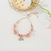 Filo di gioielli in oro rosa dolce vetro fai da te braccialetto originale con perline ragazza fiore rosa papillon accessori moda regalo