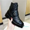 Designer Channel Boots Shoes Nude Black Pointed Toe Mid Heel Long Short Boots Shoes Fmn