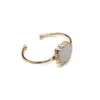 Bracelet en pierre d'agate d'embryon naturel pour femmes, ouvert, couleur or, cristal brut irrégulier, bracelets Druzy, bijoux à la mode, cadeau