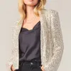 Women's Wool Blends Spring Autumn Blazers Women Sequins Blazer Sequin Shimmer Jacket Top Casual Long Sleeve Glitter Party Shiny Lapel Coat Outerwear 230905