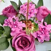 Decorative Flowers 20CM Simulation Rose Garland Candlestick Artificial Wreath For Candle Holder Window Props Home Party Wedding Table