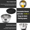 Bowls LMETJMA 6 Pcs Mixing With Lids And Non Slip Bases Stainless Steel Set For Baking Nesting Storage KC0418