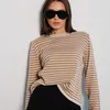 Frauen Pullover Y2k Tops Pullover Pullover Frau 2023 Herbst Mode Trend Gewinde Kontrast Rundhals Kleidung Stricken Gestreiften Harajuku