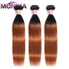 Haarbulk Monika Lurus Bundel Rambut Ekstensi T1B 30 Ombre Tidak Manusia 3 4 Buah Brasil menenun 230905