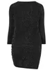 Plus Size Jurken Maat Elegant Lente Herfst Ruches Wrap Jurk Lange Mouw Zwarte Glitter Bodycon Jurk Schede Party 7XL y230905