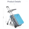 Suitcases Children's Carrying Case 2-in-1 Riding Roller Trolley Travel 20" Boarding Bag With Guardrails Removable Hard-Shell Luggage