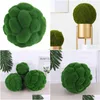 Dekoracyjne kwiaty wieńce Mossartificial Balecorative Ornament Zielone skały topiary wystrój wiszący bukszpan bukszozielony fau dhzqs