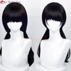 Cosplay Peruki anime łańcuch łańcuchowy mitaka asa cosplay peruka asa mitaka 65 cm długie czarne ciepło odporne na syntetyczne włosy halloweenowe peruki 230906