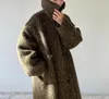 Небольшое количество на складе CL Nai, зеленое шерстяное пальто с водорослями для женщин 23, осень/зима, элитное ощущение, утолщенная широкая версия, длинное пальто