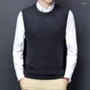 Men's Vests Boys Spring Summer Sweater Vest Xxxl Plus Size Sleeveless Knitted Knitwear Male Casual Business Office Wear Man Knit Top