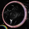 Steering Wheel Covers Shining Car Cover With Rhinestone Breathable Anti-Slip Universal 37 38cm Protector Accsesories