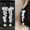 Dangle Earrings Unique Pearls Jewellery Store White Long Cluster Biwa Keshi Baroque Pearl Handmade Jewelry Perfect Girl Gift Earring