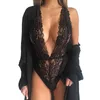 Yepyeni kadınlar seksi derin v boyun dantel iç çamaşırı elbise iç çamaşırı babydoll nightgown black nightdress chemise de nu233u