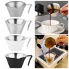 Potes de café 100ml copo de medição de café expresso de aço inoxidável com alça ergonômica profissional em forma de v acessórios de cozinha