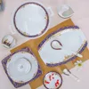 Conjuntos de vajilla Cubiertos Jingdezhen Set 60 piezas Cena Hueso Porcelana Vajilla Placa de cerámica para el hogar coreano