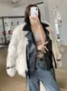 Trenchs de Femmes Manteaux 2023 Fourrure d'hiver Shearling Manteau en peau de mouton Down Parka Faux Daim Veste en cuir Moto Biker Streetwear Lâche