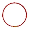 Braccialetti con ciondoli Perline fatte a mano Bracciale tibetano Cinese Portafortuna Rosso Stringa Coppia regolabile Distanza Amicizia Amanti Regali