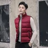 Gilets pour hommes 2023 Mode automne hiver veste sans manches fermeture éclair vers le bas gilet chaud col montant surdimensionné bouffant hommes L96