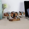 Bolsas de joyería Soporte de reloj Estante de almacenamiento de madera Pantalla de mesa Pulsera Collar Organizador-Caja para vender 57BD