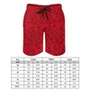 Short de sport pour hommes, Notes de musique rouge, décontracté, maillot de plage, imprimé Vintage, confortable, sport, Surf, pantalon court surdimensionné de qualité