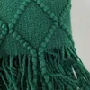 Coperta Inya lavorata a maglia sul copridivano copriletto copriletto super morbido avvolgente per passeggino fasciatoio per bambini plaid decorazioni natalizie verde 230906