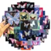 50pcs pack preskedelic butterfly ملصقات فينيل مقاوم للماء لأمتعة زجاجة ماء زجاجة كمبيوتر محمول مخطط Scrapbooking هاتف Mac Door Wall