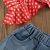 Ensembles de vêtements 2023 Enfants de mode d'été enfants bébé filles vêtements plaid noix sans manches