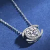 Pendentif en diamant à haute teneur en carbone avec collier double C pour chaîne de clavicule pour femme, cadeau coréen simple et à la mode pour la saint-valentin