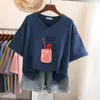 Women's Plus Size TShirt 100 Cotton L6XL T Shirt Tshirt Short Sleeve Women Top V Neck Summer Japanese Sweet Oversized Shirts 230906